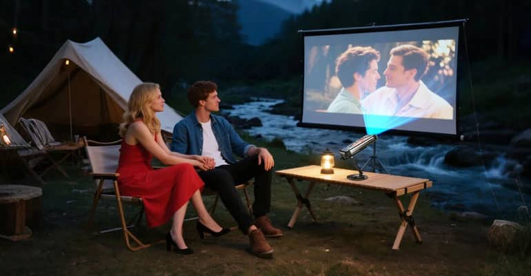 Projector rugged phones with built-in DLP projection