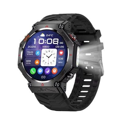 KC91 Outdoor GPS Smart Watch with 1.39" HD Display, 530mAh Long-Life Battery, 107 Sports Modes, Altimeter, Barometer, Compass, Heart Rate & Sleep Monitoring