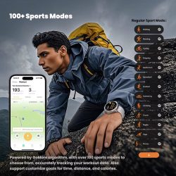 X3 Rugged Smart Watch with 1.73" HD Display, 900mAh Battery, Bluetooth Calling, Health Monitoring, 100+ Sports Modes and 10M Water Resistance - Image 4