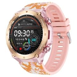 KC82 GPS Smart Watch with Compass, Altimeter and Bluetooth Calling - variant pink camouflage
