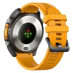Orange Stratos 4 watch rear sensor and strap