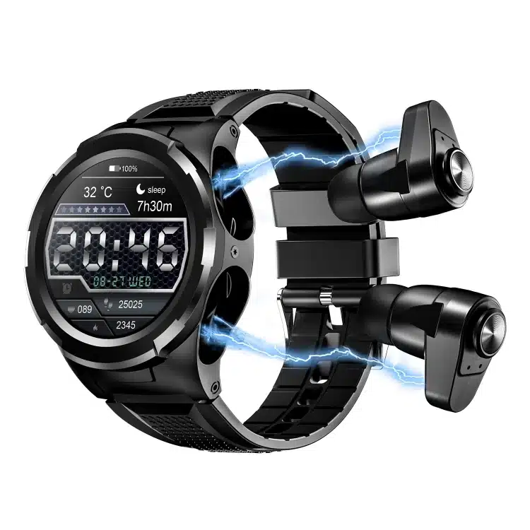 wearablemaster 1 28 inch ips screen 2 in 1 bluetooth earphone smart watch support heart rate blood oxygen monitorin gallery 01 F6 smart watch product image