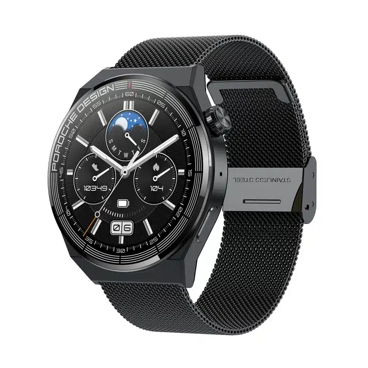 wearablemaster 1 36 inch round screen steel strap smart watch with bluetooth call function 5hk46p wearablemaster gallery 01 5HK46P smart watch product image