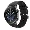 Black Leather + Black Silicone Strap