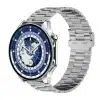Silver Steel + Blue Silicone Strap