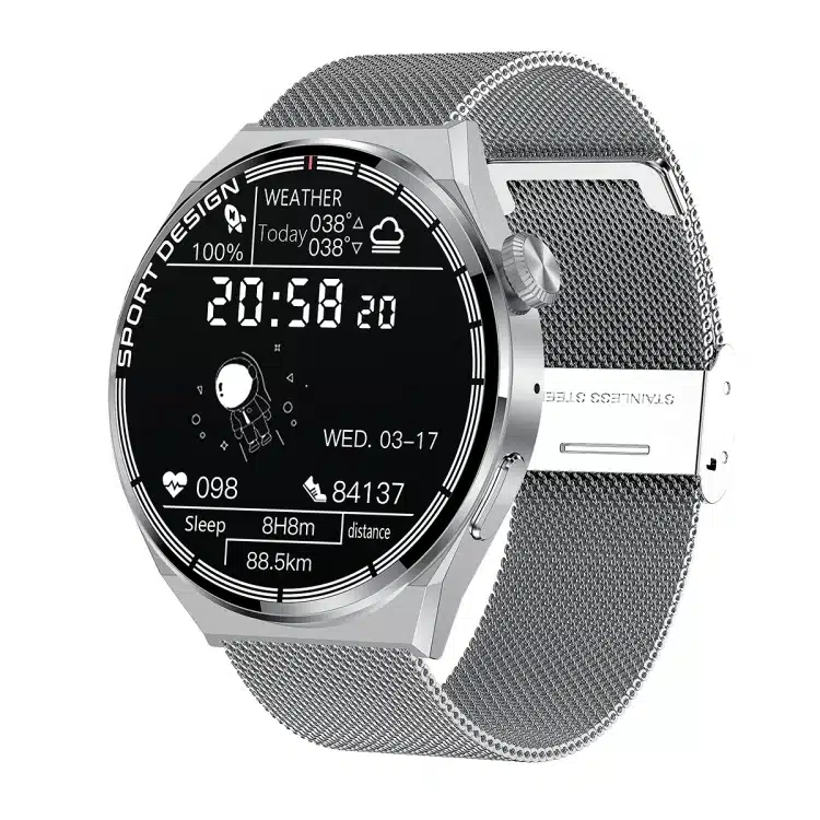 wearablemaster 1 60 inch silver dial milan steel band ip68 waterproof smart watch support bluetooth call hdt max we gallery 01 HDT MAX smart watch product image