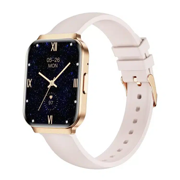 wearablemaster 1 75 inch square screen ultra thin smart calling watch gold silicone strap support health monitoring gallery 01 QS06 smart watch product image