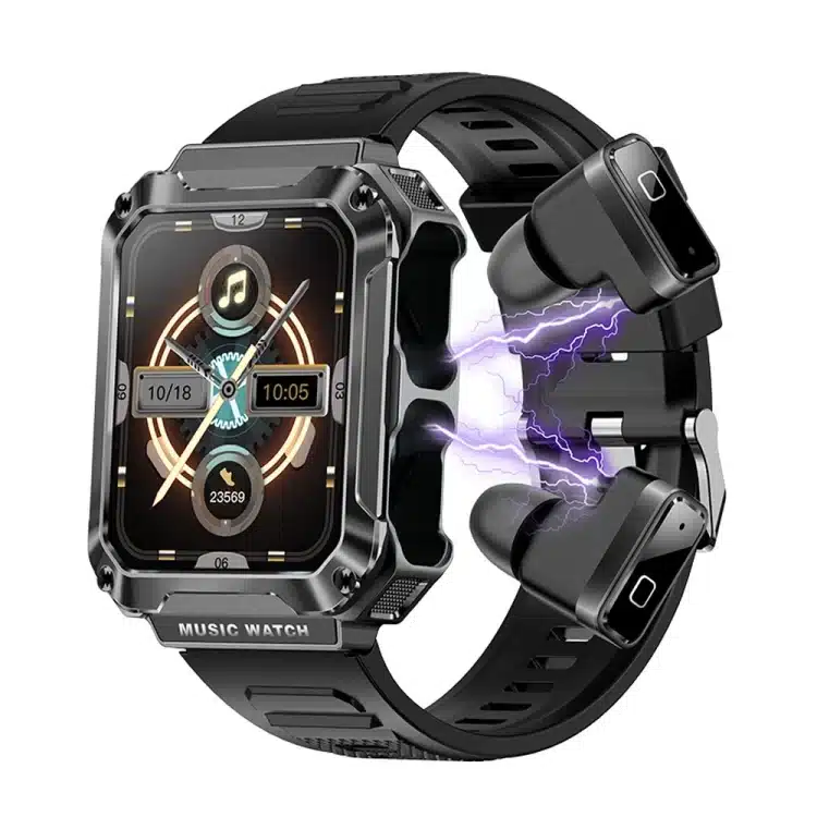 wearablemaster 1 96 inch ips screen 2 in 1 bluetooth headset smart watch supports blood oxygen monitoring bluetooth gallery 01 OVISEN T93 smart watch product image