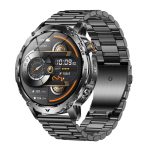 AK102 Steel Strap GPS Smart Watch with 1.7-Inch 360x360 HD Display, Bluetooth 5.2 Calling, Compass, Altitude Tools, 100+ Sports Modes and 1100mAh Battery