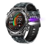 AK105 Camouflage Silicone Strap Smart Watch with 1.53-Inch 360x360 IPS Display, Bluetooth 5.2 Calling, 100+ Sports Modes, 1000mAh Battery and IP68 Care