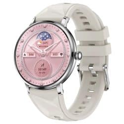 AK107 Silicone Strap AMOLED Smart Watch - variant silver