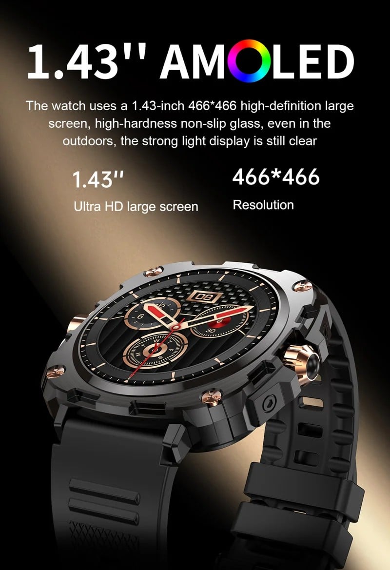 AK71 Steel Strap AMOLED Smart Watch - detail 03