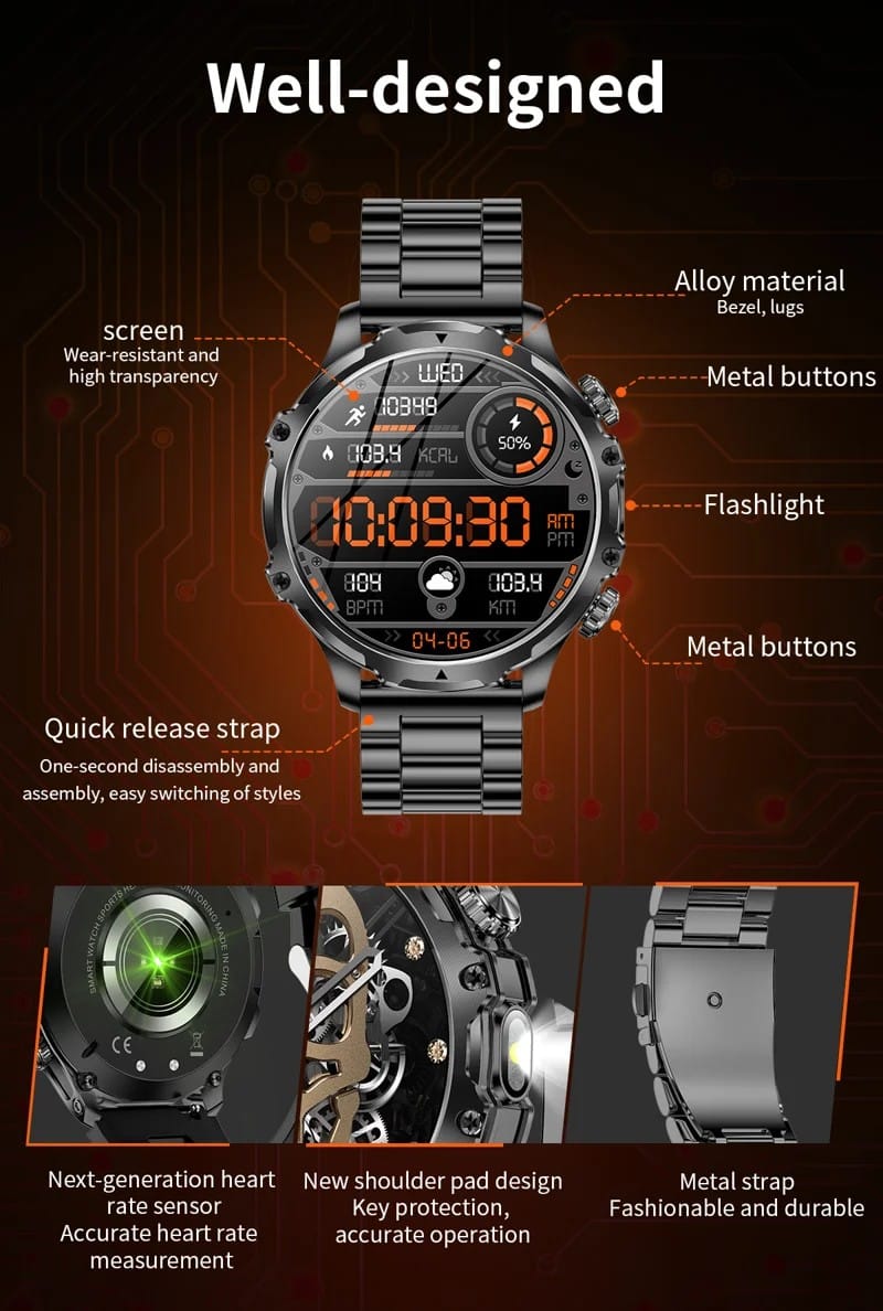 AK75 Steel Strap Smart Watch - detail 06
