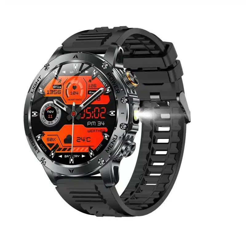 wearablemaster-ak87-1-7-inch-hd-smart-watch-with-bluetooth-calling-and-flashlight-gallery-01 AK87 1.7-Inch HD Bluetooth Calling Smart Watch with Flashlight, 1000mAh Battery, IP68 Protection and Steel Strap Options - Image 1