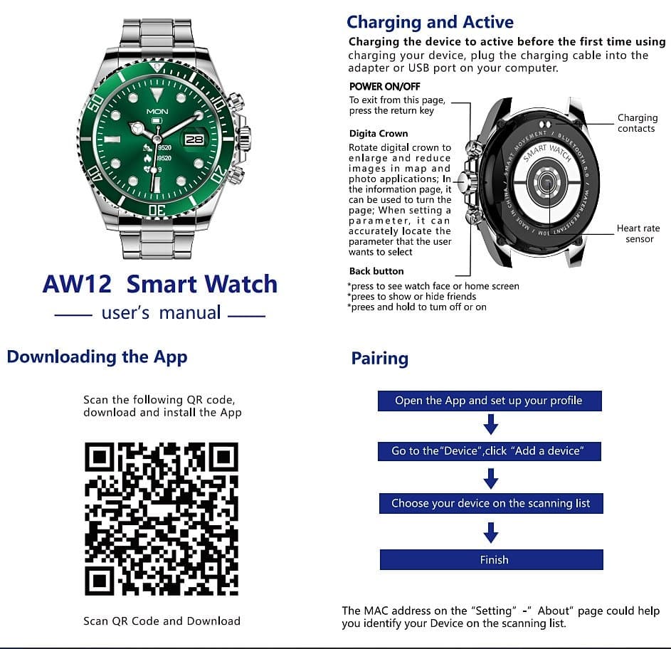 AW12 AW13Pro Fitness Smart Watch - detail 01