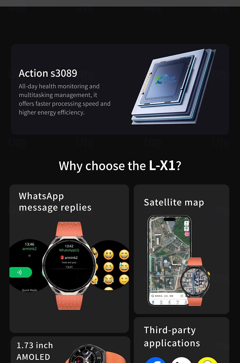 AMOLED Navigation Smart Watch - detail 08