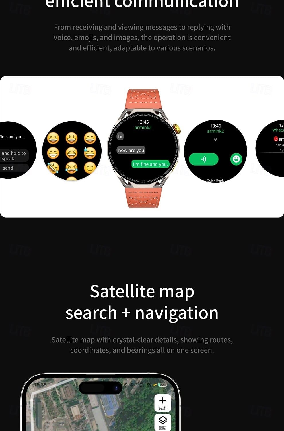 AMOLED Navigation Smart Watch - detail 13
