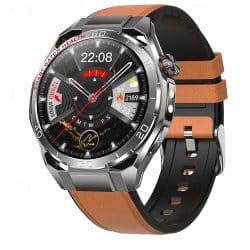 TK40 AMOLED Bluetooth Calling Smart Watch - variant brown leather