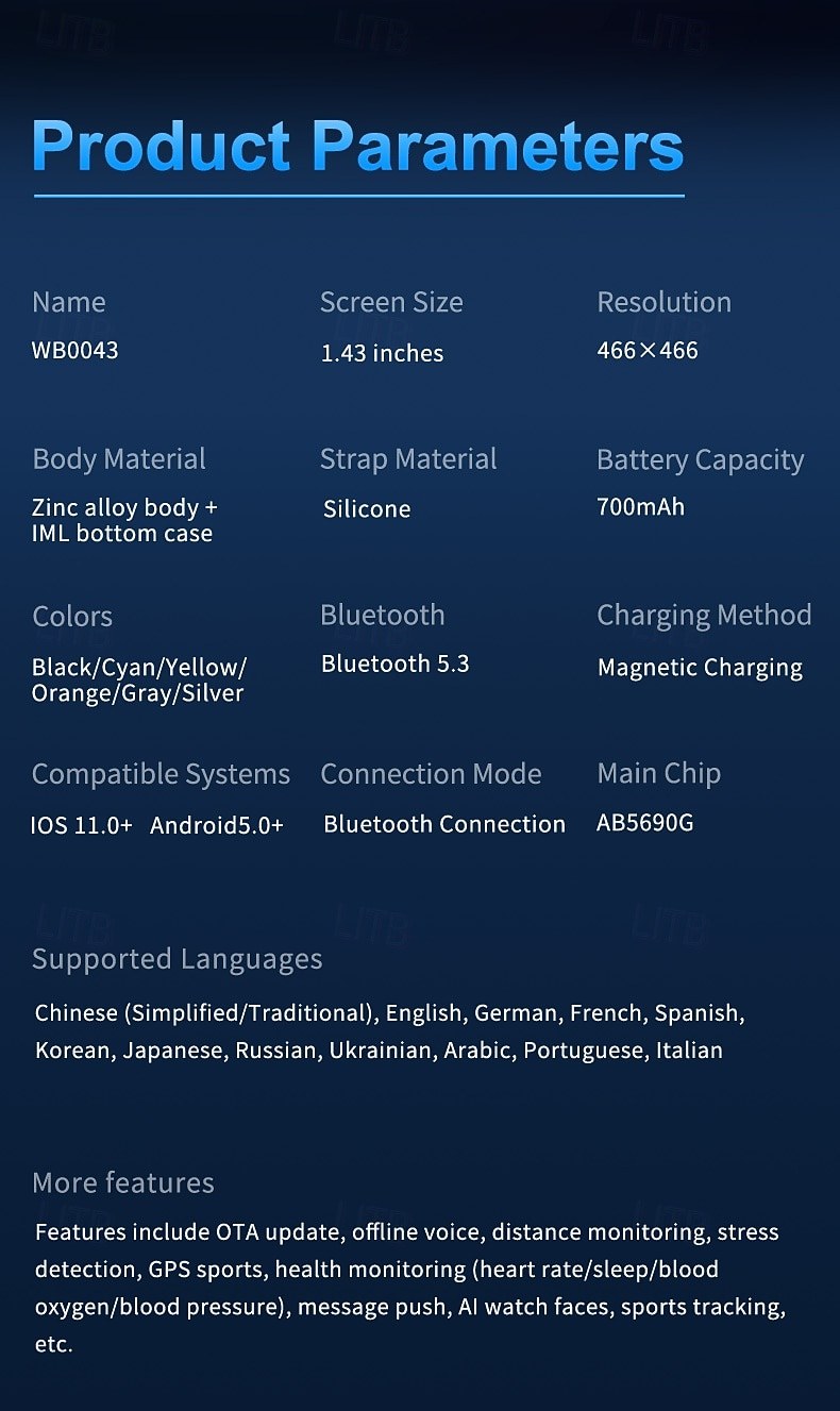 WB43 AMOLED GPS Bluetooth Calling Smart Watch - detail 16