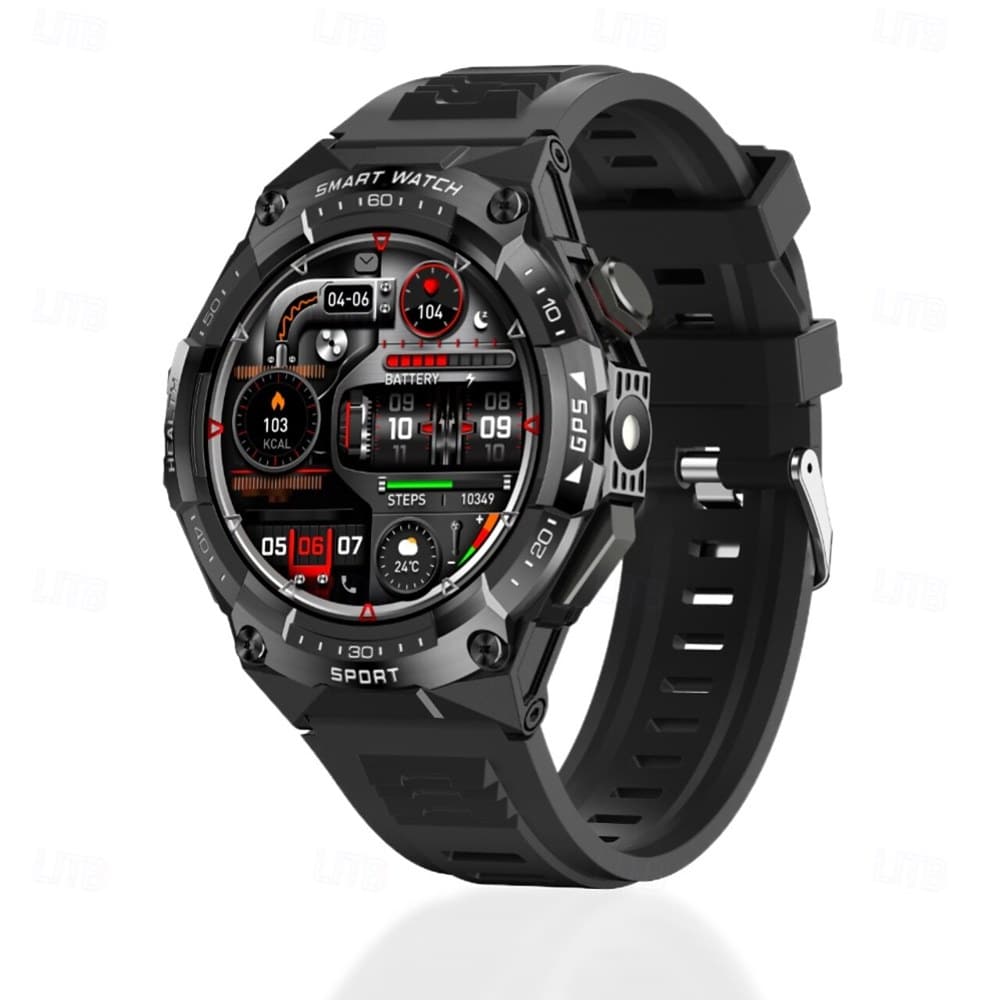 1.43-Inch AMOLED GPS Bluetooth Calling Smart Watch with 700mAh Battery, LED Flashlight, 100+ Sports Modes and 3ATM Protection WB43 WearableMaster - variant-black WB43 AMOLED GPS Bluetooth Calling Smart Watch - variant black