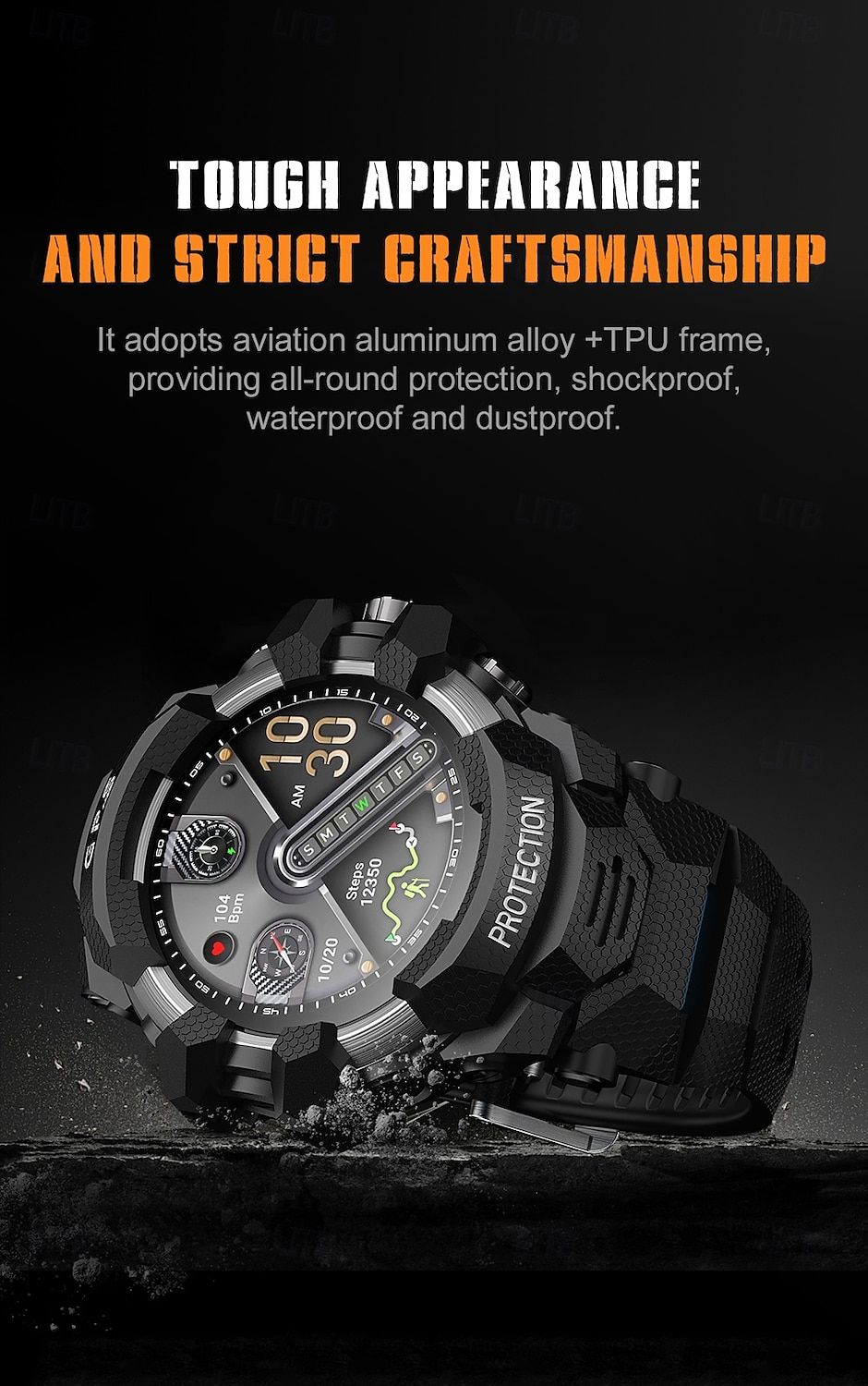 PG999 AMOLED GPS Rugged Outdoor Smart Watch - detail 02