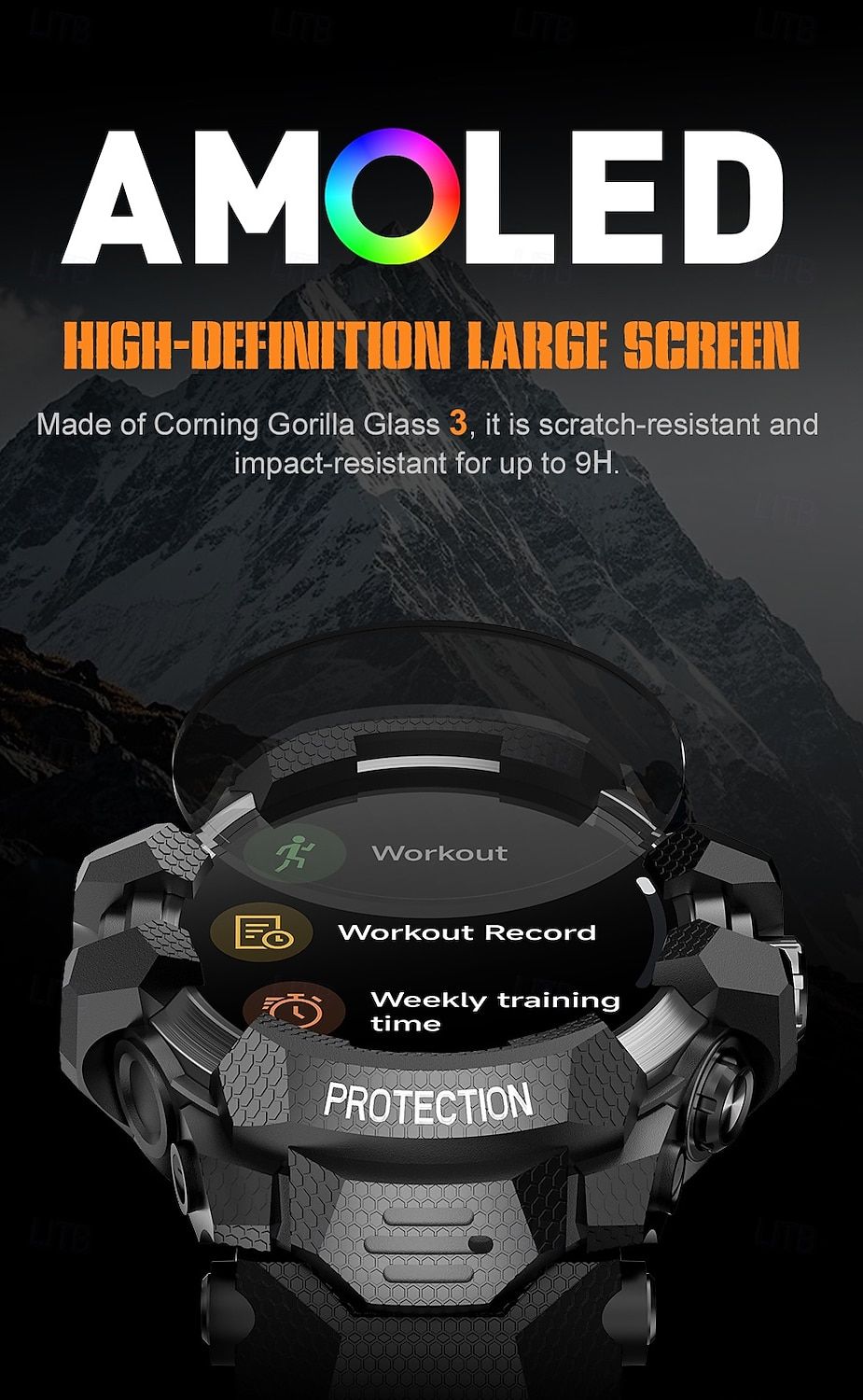PG999 AMOLED GPS Rugged Outdoor Smart Watch - detail 04