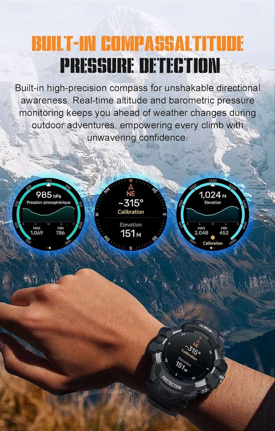 PG999 AMOLED GPS Rugged Outdoor Smart Watch - detail 05