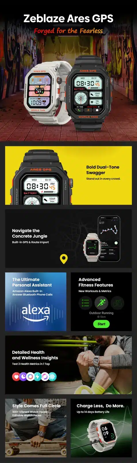 Ares GPS smart watch detail image 1