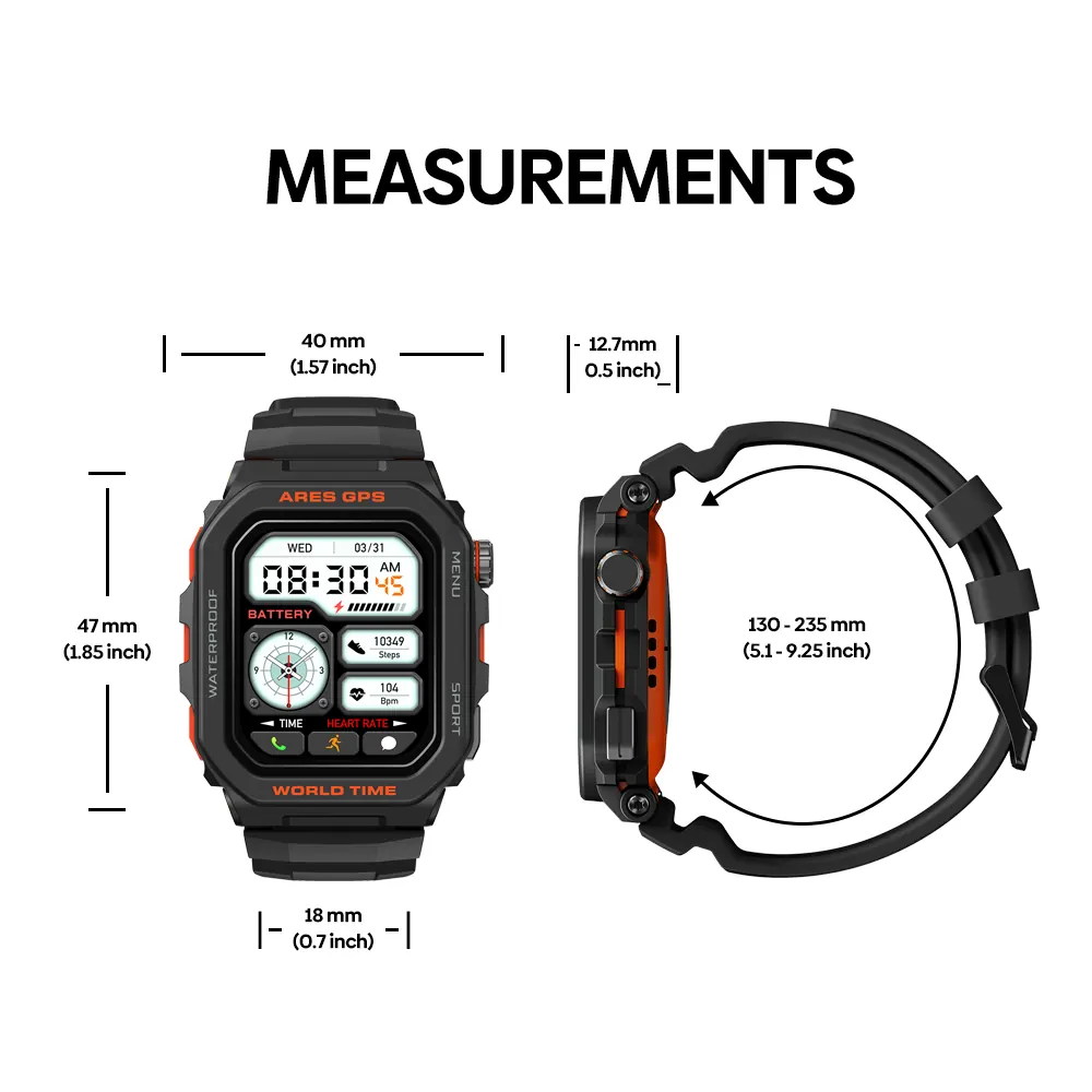 Ares GPS smart watch detail image 9