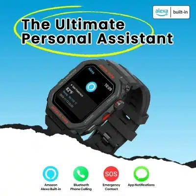 Ares GPS 1.75-Inch Rugged GPS Smart Watch with 3 ATM Protection, Bluetooth Calling, 14-Day Battery and Daily Wellness Tools