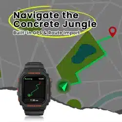 Ares GPS 1.75-Inch Rugged GPS Smart Watch with 3 ATM Protection, Bluetooth Calling, 14-Day Battery and Daily Wellness Tools - Image 3
