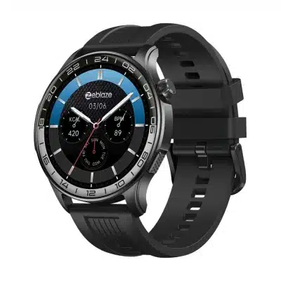 Btalk 4 Pro black smart watch at a three-quarter angle