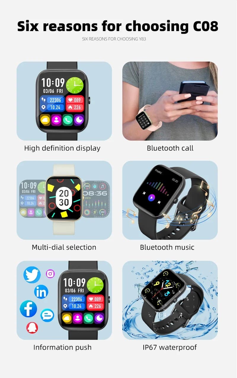 C08 Bluetooth Calling Smart Watch - detail 02