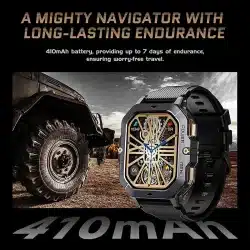 C28 2.02-Inch HD Rugged Smart Watch with Bluetooth Calling, 1ATM, 410mAh Battery and 100+ Sport Modes - Image 4