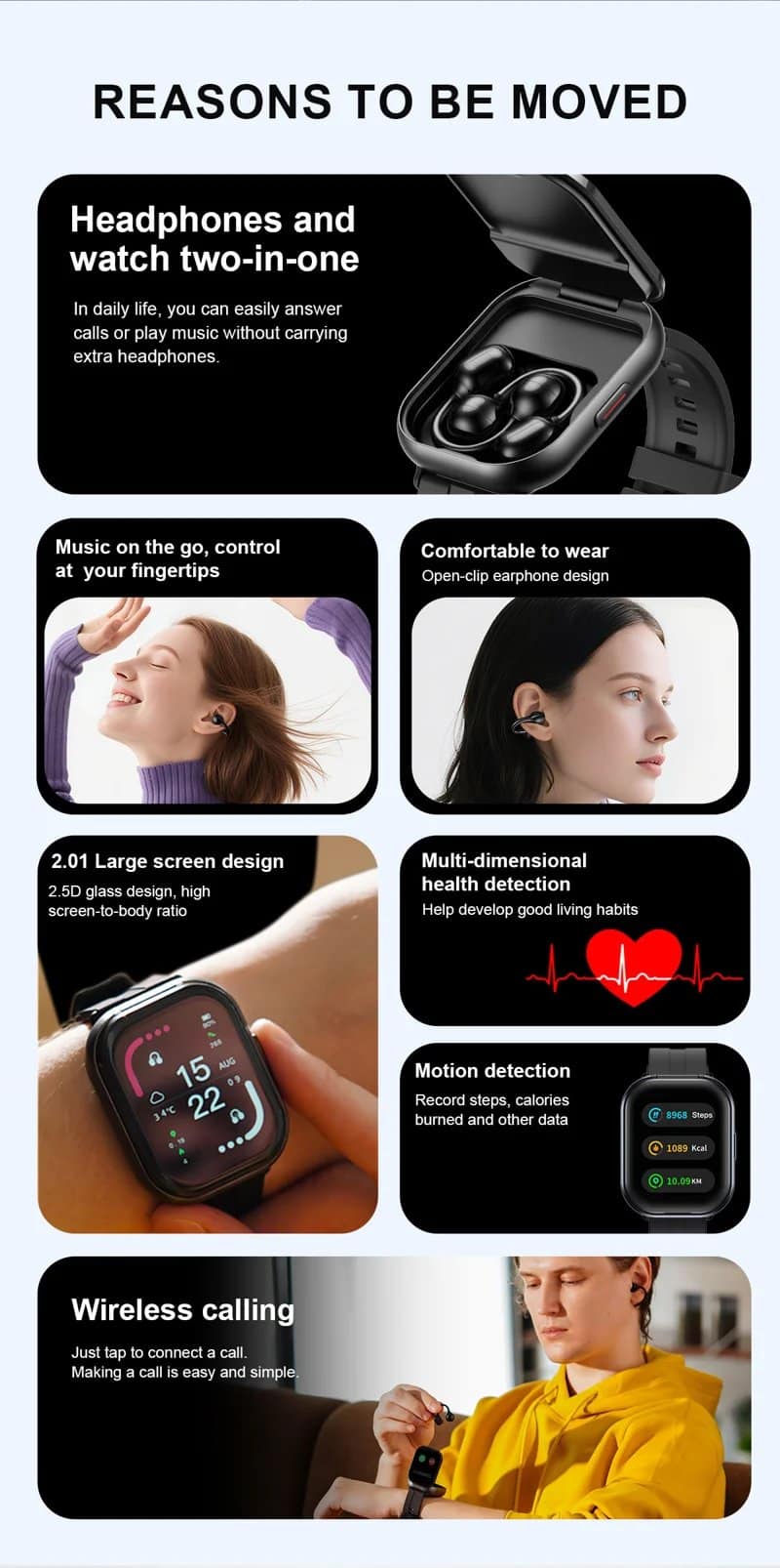 D12 Smart Watch with TWS Earbuds - detail 02