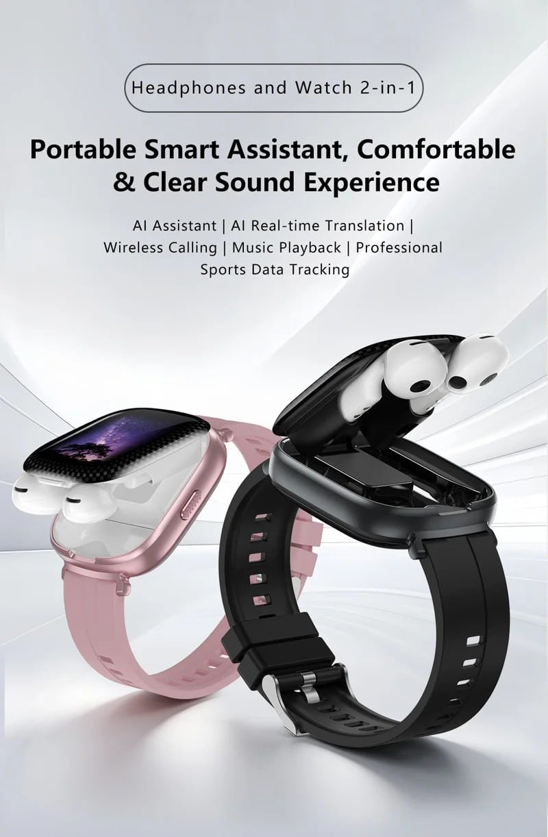 D22 Nylon Strap 2-in-1 Smart Watch Earbuds - detail 01