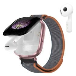D22 Nylon Strap 2-in-1 Smart Watch Earbuds - variant pink