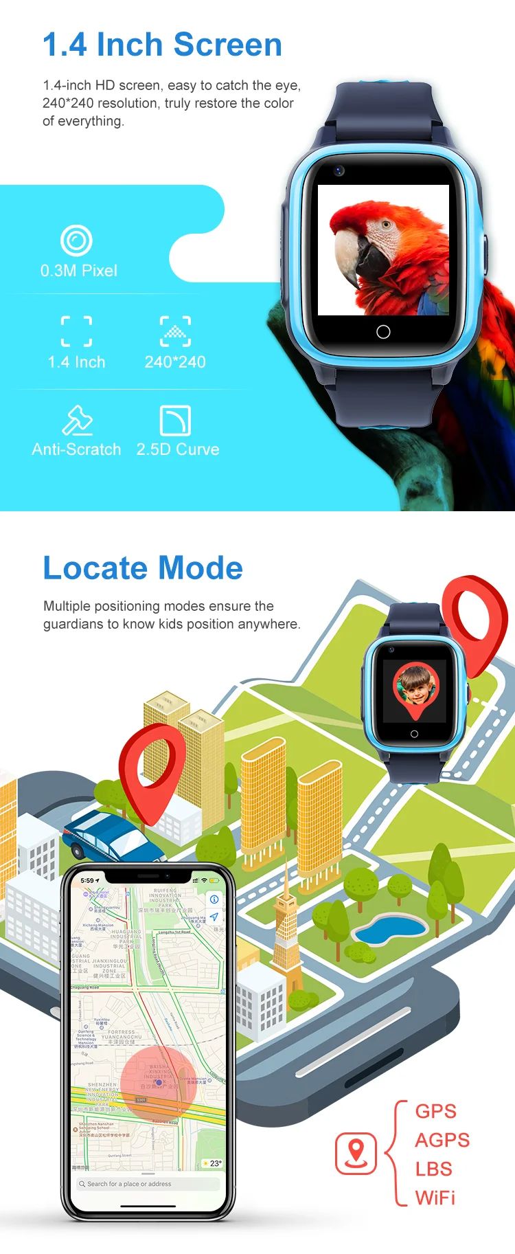 D31 Android 4G GPS Kids Phone Watch - detail 05