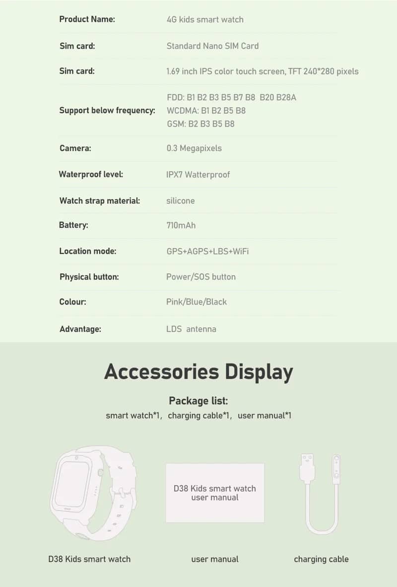D38 4G Kids GPS Smart Watch - detail 19