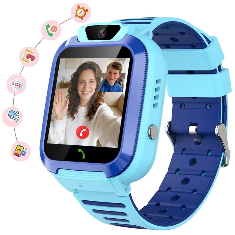 DH11 4G Kids Smart Watch with 1.44-Inch Touchscreen, HD Video Calling, SOS Alerts, Wi-Fi and LBS Location Tools, 500mAh Battery, Camera, Nano-SIM Support and IP65 Care Guidance - gallery-01 DH11 4G Kids Smart Watch - gallery 01