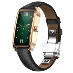 Dora T Women’s AMOLED Smart Watch - variant rose gold case black strap