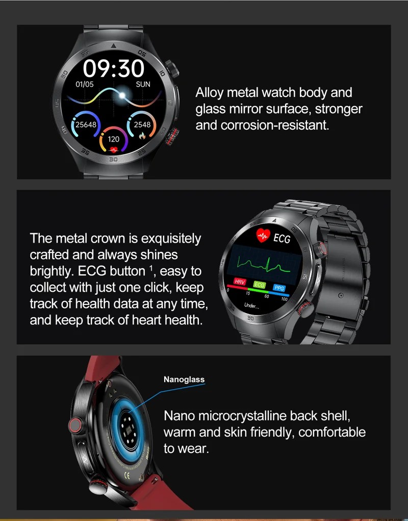 E800 Silicone Strap AMOLED Smart Watch - detail 05