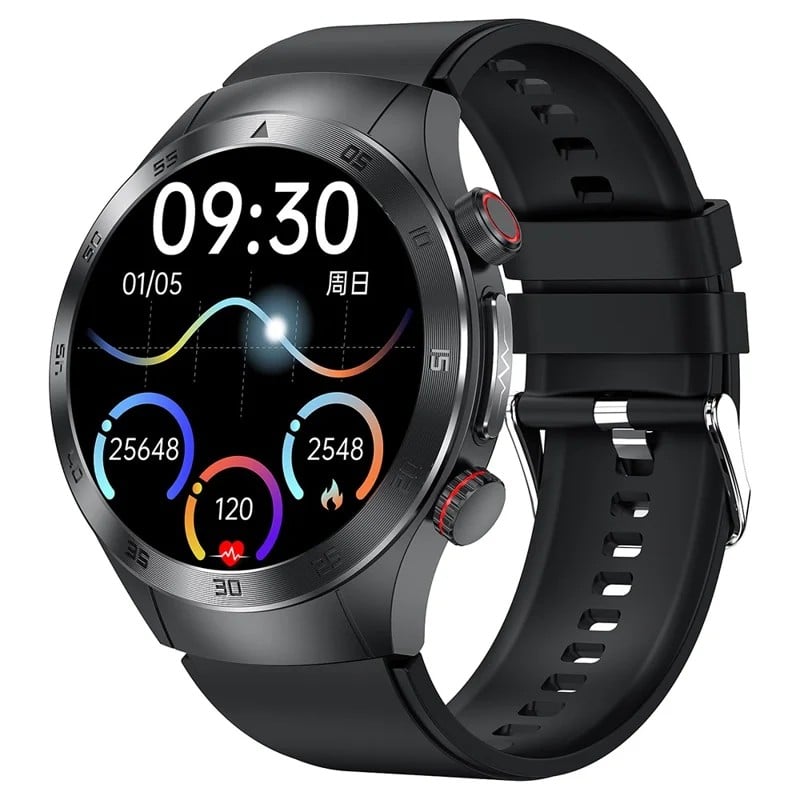 E800 Silicone Strap AMOLED Smart Watch with 1.49-Inch 466x466 Display, Bluetooth Calls, IP68, Multisport Tracking, HealthWear App and 350mAh Battery - gallery-01 E800 Silicone Strap AMOLED Smart Watch - gallery 01