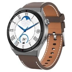 ET 3 Pro Calling Smart Watch - variant silver leather strap