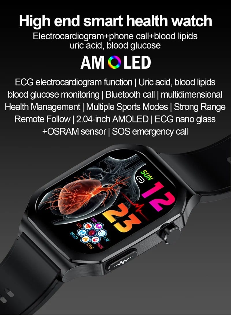 ET280 Leather Strap AMOLED Smart Watch - detail 01