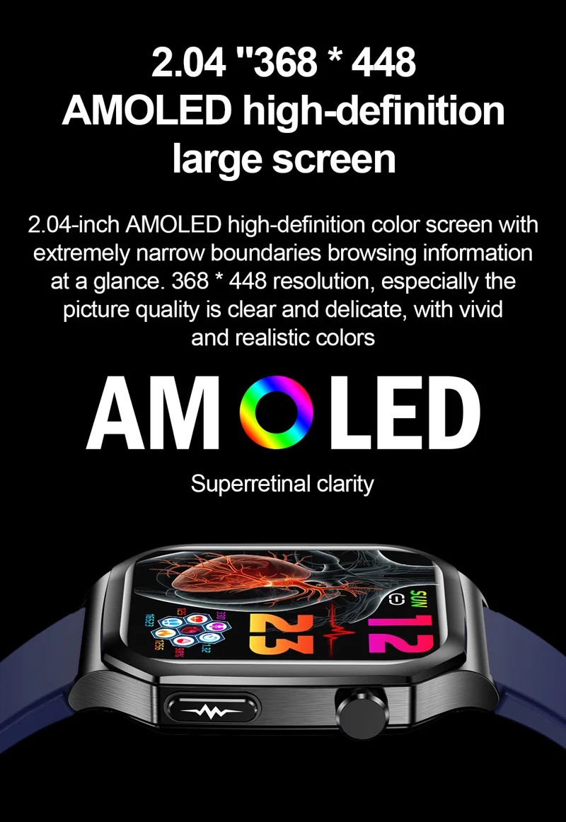 ET280 Leather Strap AMOLED Smart Watch - detail 04