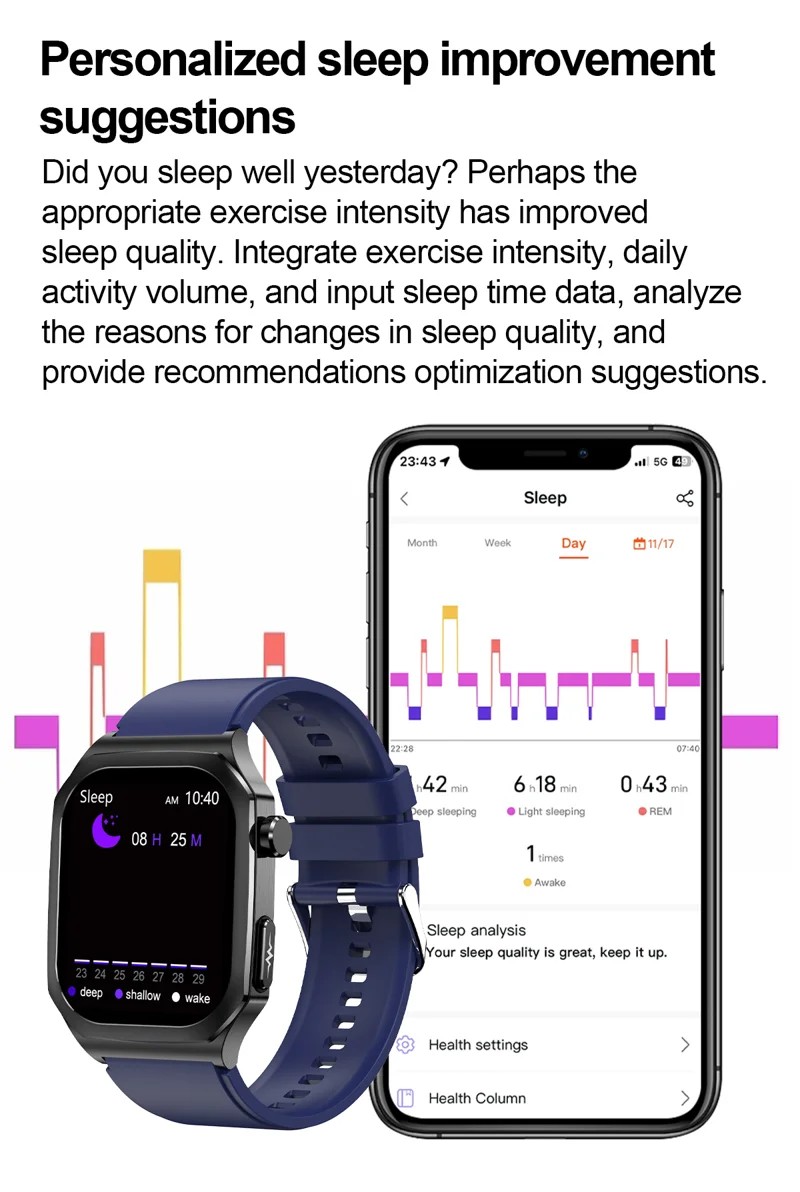 ET280 Leather Strap AMOLED Smart Watch - detail 14