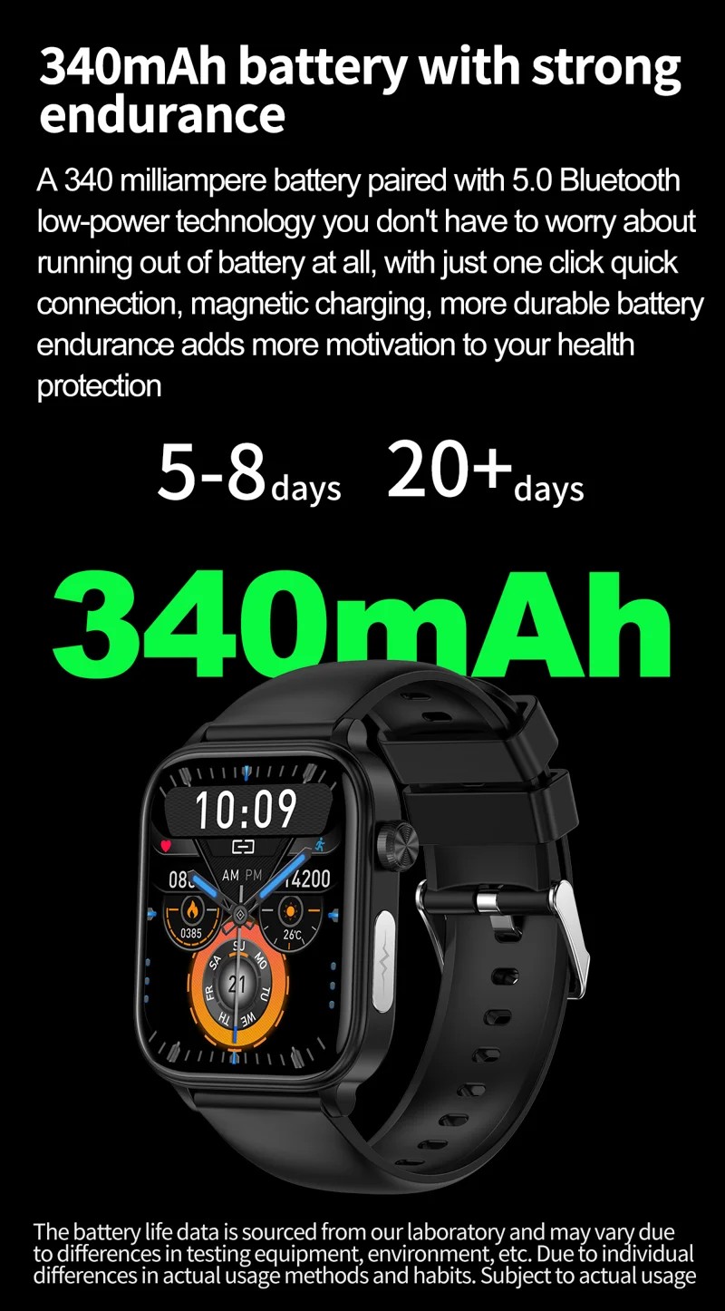 ET570 Silicone Strap ECG Wellness Smart Watch - detail 28