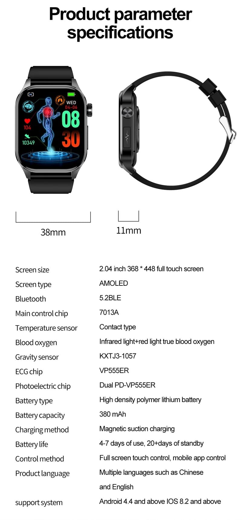 ET580 AMOLED Health Smart Watch - detail 31