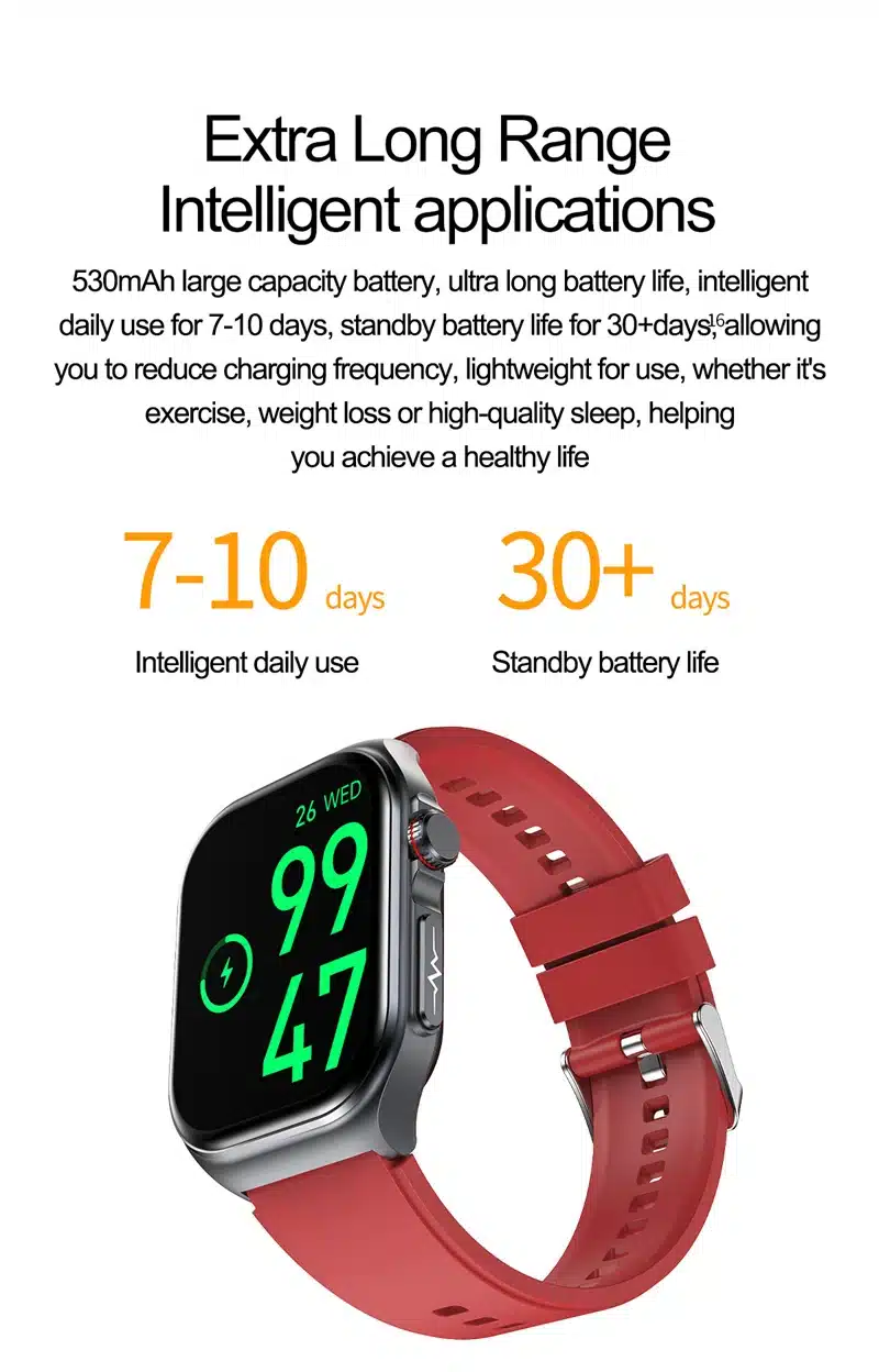 ET585 smart watch size and dimensions